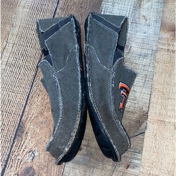 Men's TEXAS TECH Slip On Canvas Loafer Shoes Tan cruzerz NEW - Picture 4 of 12